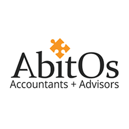 AbitOs logo with the text “Accountants + Advisors” and an orange puzzle piece replacing the dot above the letter “i” in 