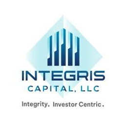 Logo for Integris Capital, LLC, featuring a blue geometric design above the company name and the tagline 