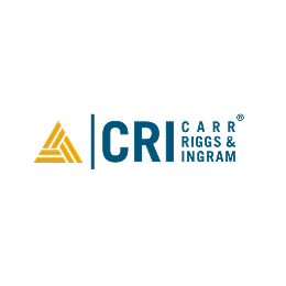 CRI Carr Riggs & Ingram logo with a yellow triangular graphic to the left of the company name in blue text.